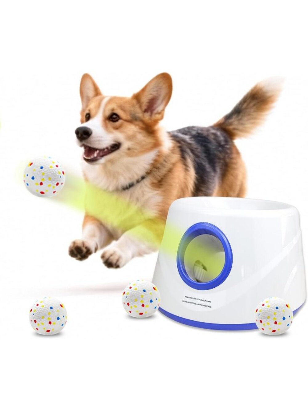 Hands-Free Automatic Dog Ball Launcher, Adjustable 19-45FT Fetch Machine for